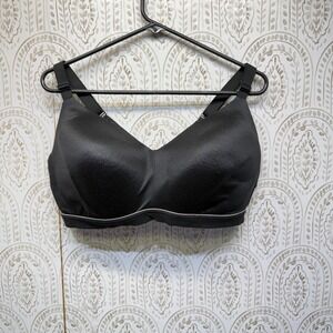Cacique Lounge Bra Womens 44DDD Black Modern Lightly Lined Wireless Comfort